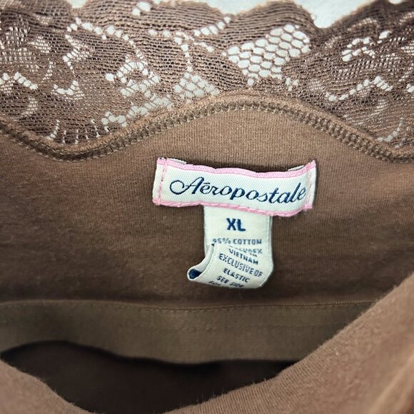 Y2K Aeropostale Brown Lace Cami Tank Top Boho Size XL Women's - Picture 4 of 4